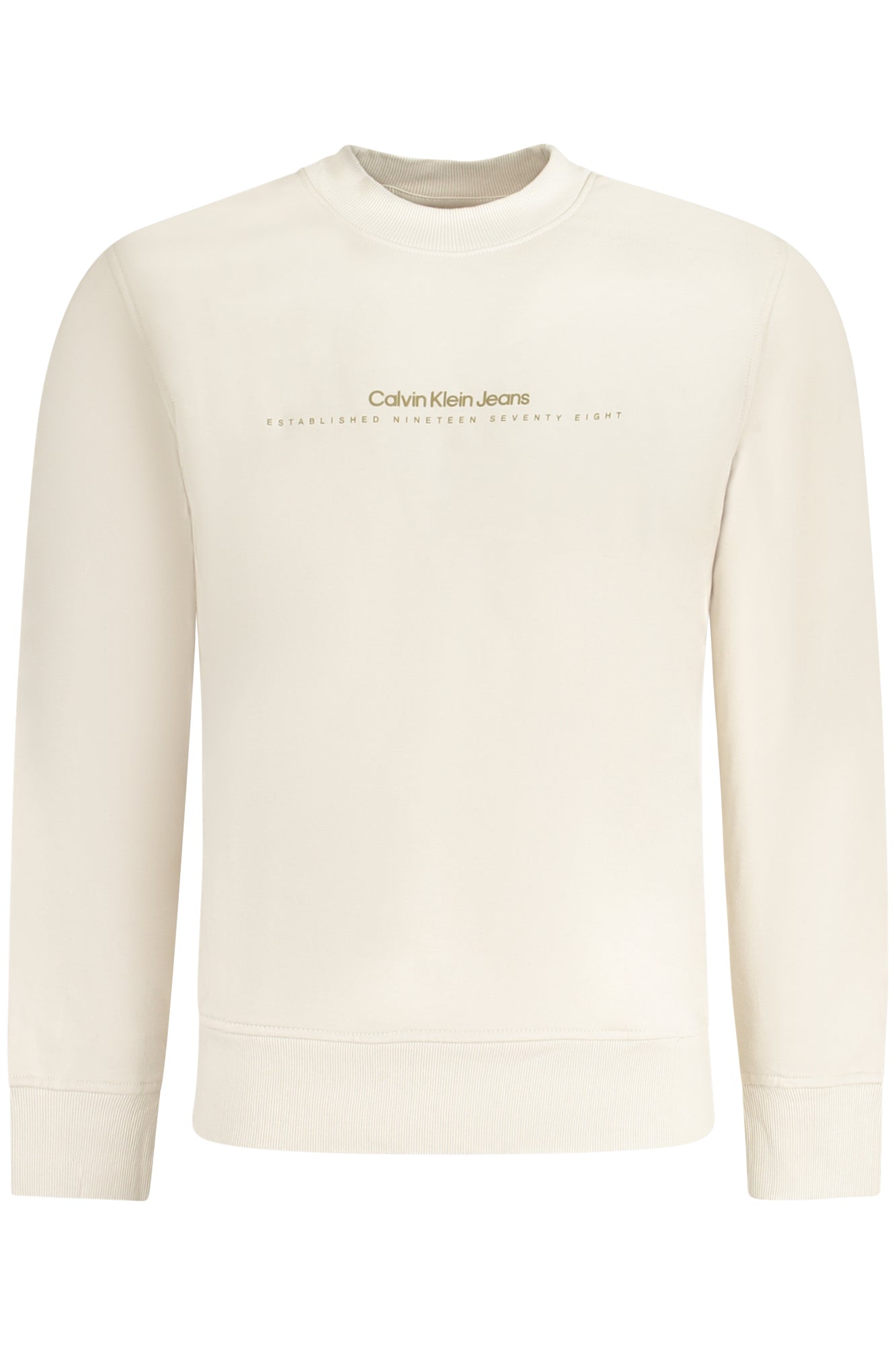 CALVIN KLEIN СУИТШЪР БЕЗ ЦИП МЪЖКИ БЕЖОВ-0