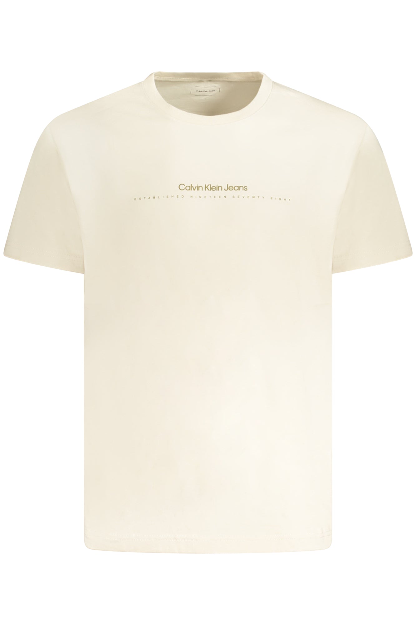 МЪЖКА БЕЖОВА ТЕНИСКА С КЪС РЪКАВ CALVIN KLEIN-0