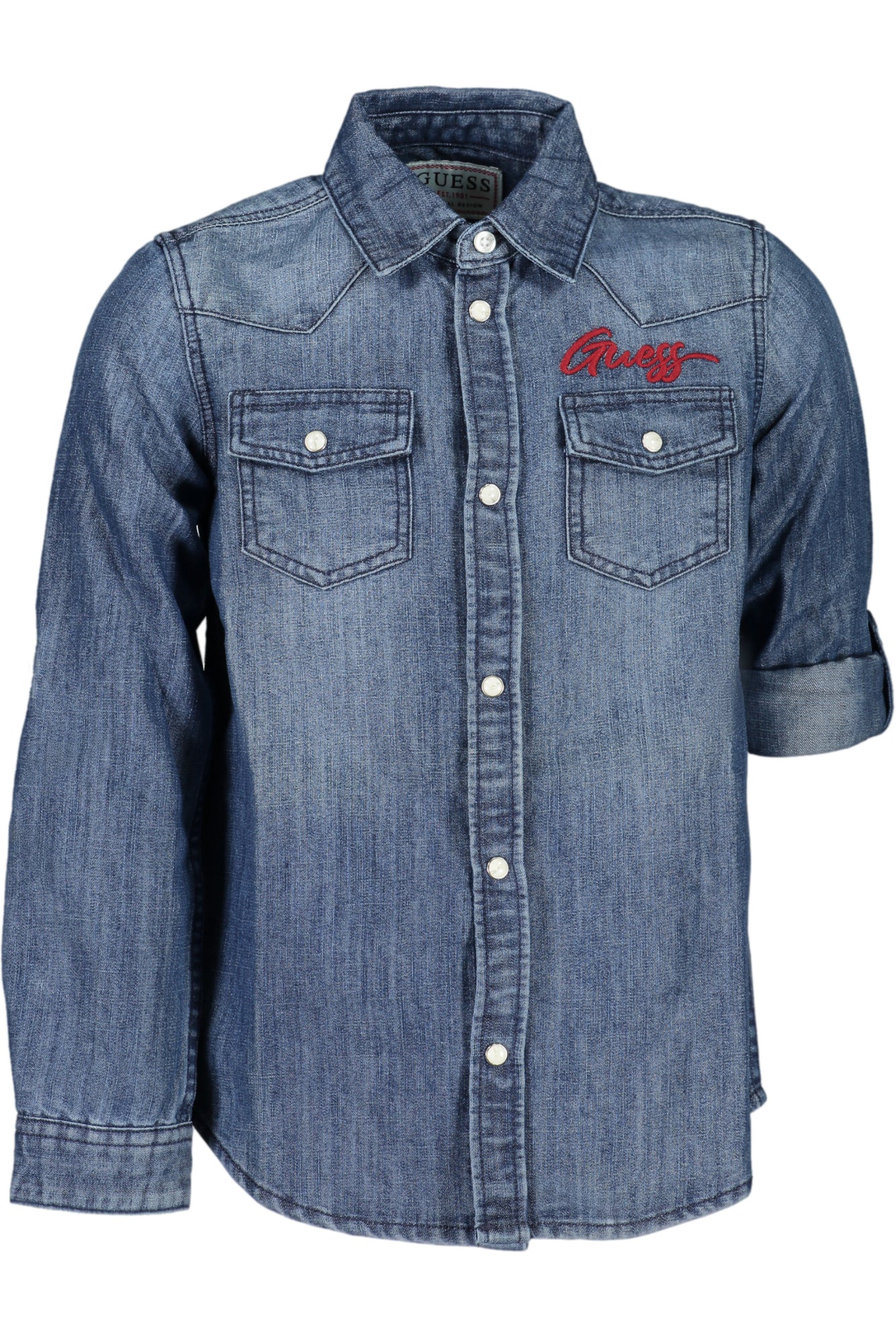 GUESS JEANS РИЗА С ДЪЛЪГ РЪКАВ ЗА МОМИЧЕТА СИНЯ-0