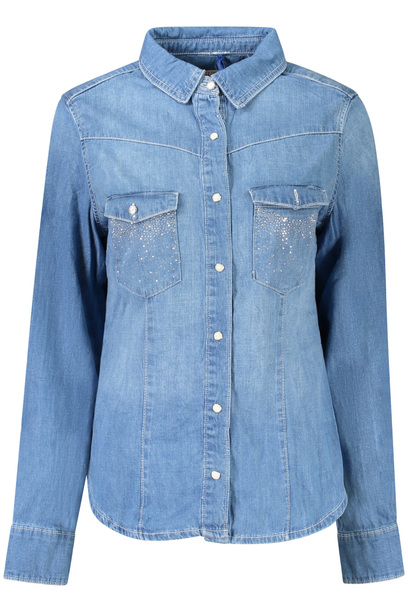 GUESS JEANS РИЗА С ДЪЛЪГ РЪКАВ ДАМСКА СИНЯ-0