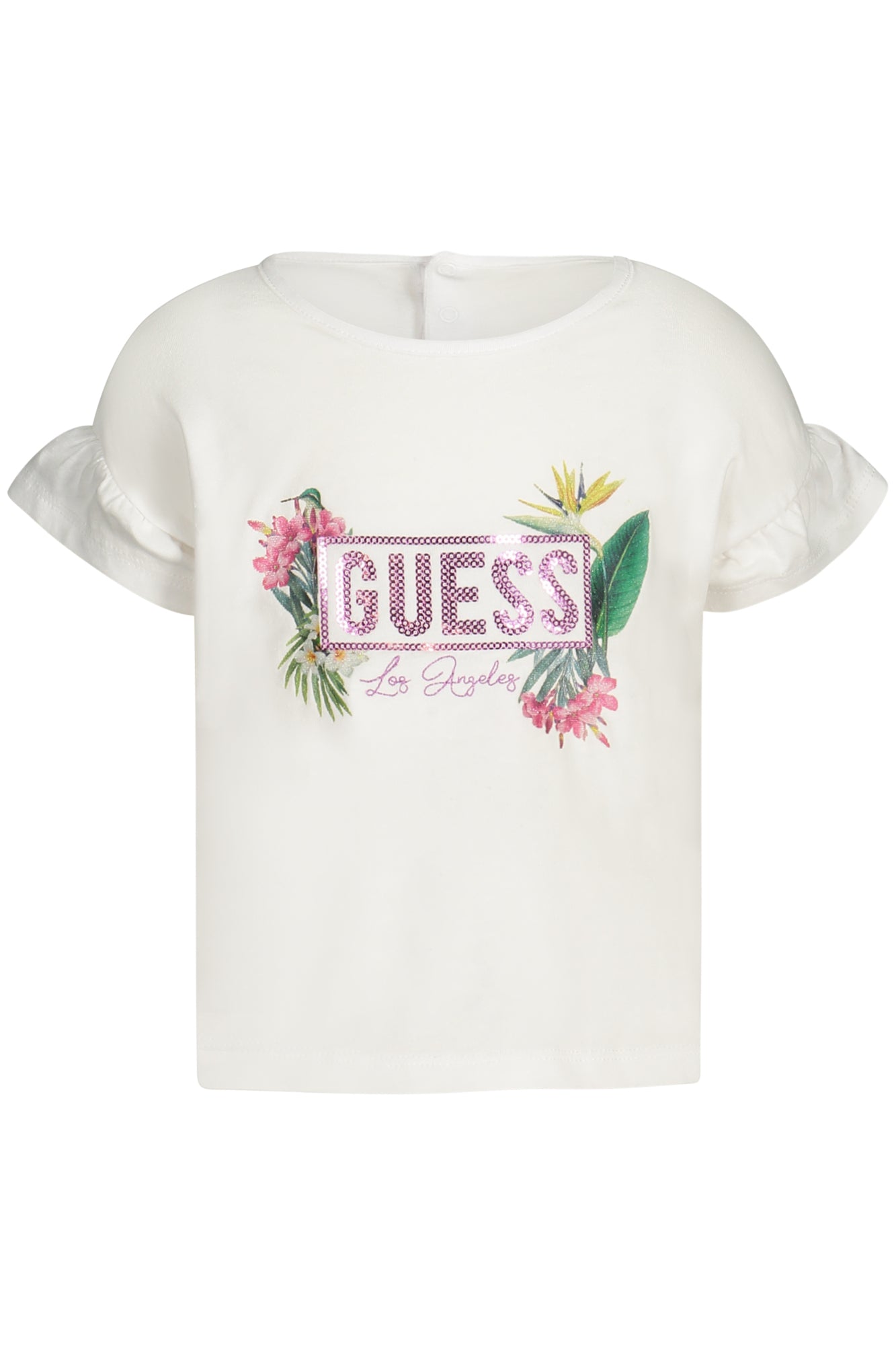 GUESS JEANS ТЕНИСКА С КЪС РЪКАВ МОМИЧЕ БЯЛА-0
