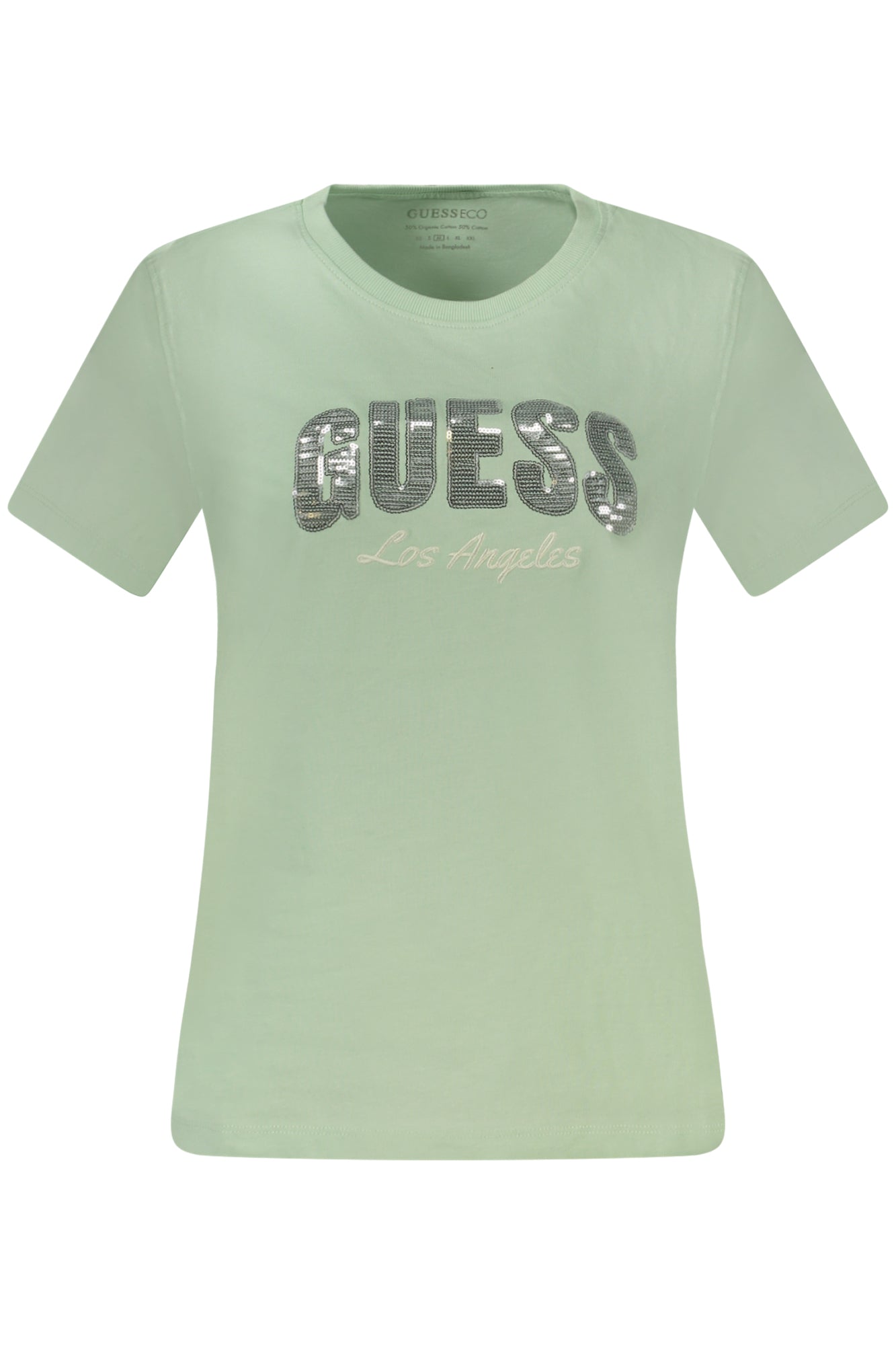 GUESS JEANS ТЕНИСКА С КЪС РЪКАВ ДАМСКА ЗЕЛЕНА-0