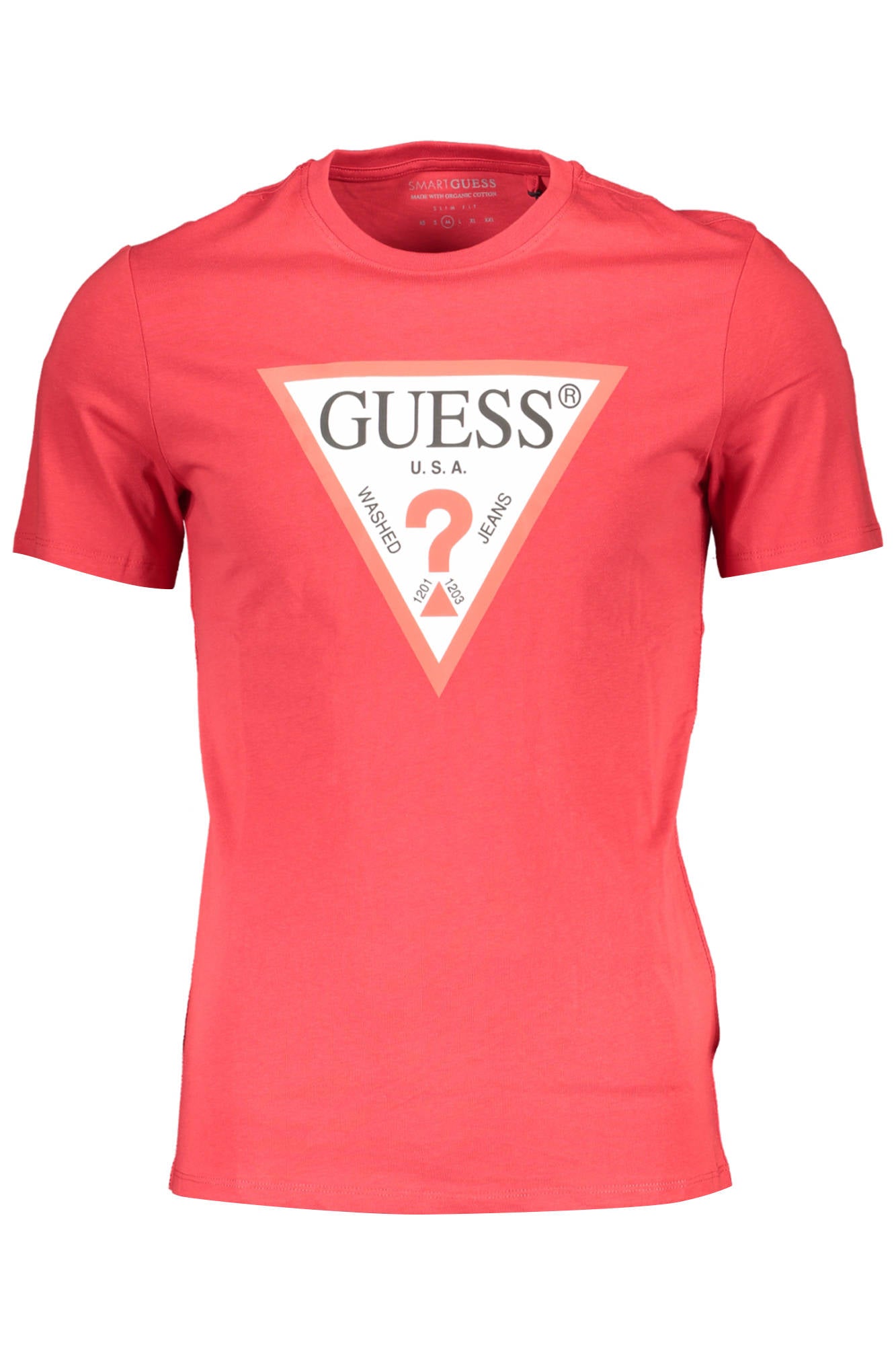 GUESS JEANS ЧЕРВЕНА МЪЖКА ТЕНИСКА С КЪС РЪКАВ-0
