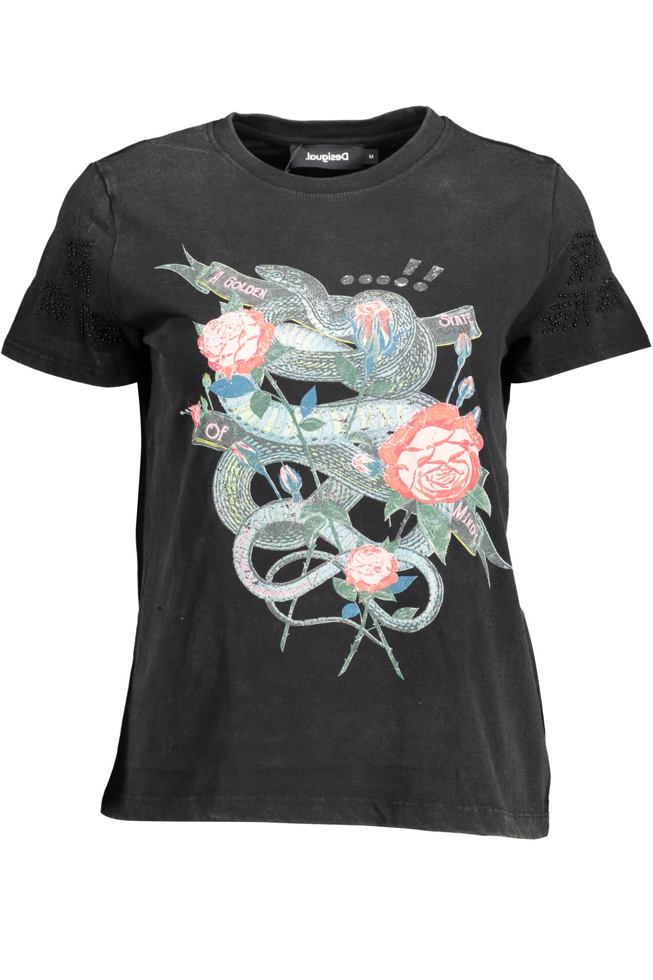 ДАМСКА ТЕНИСКА С КЪС РЪКАВ DESIGUAL ЧЕРНА
