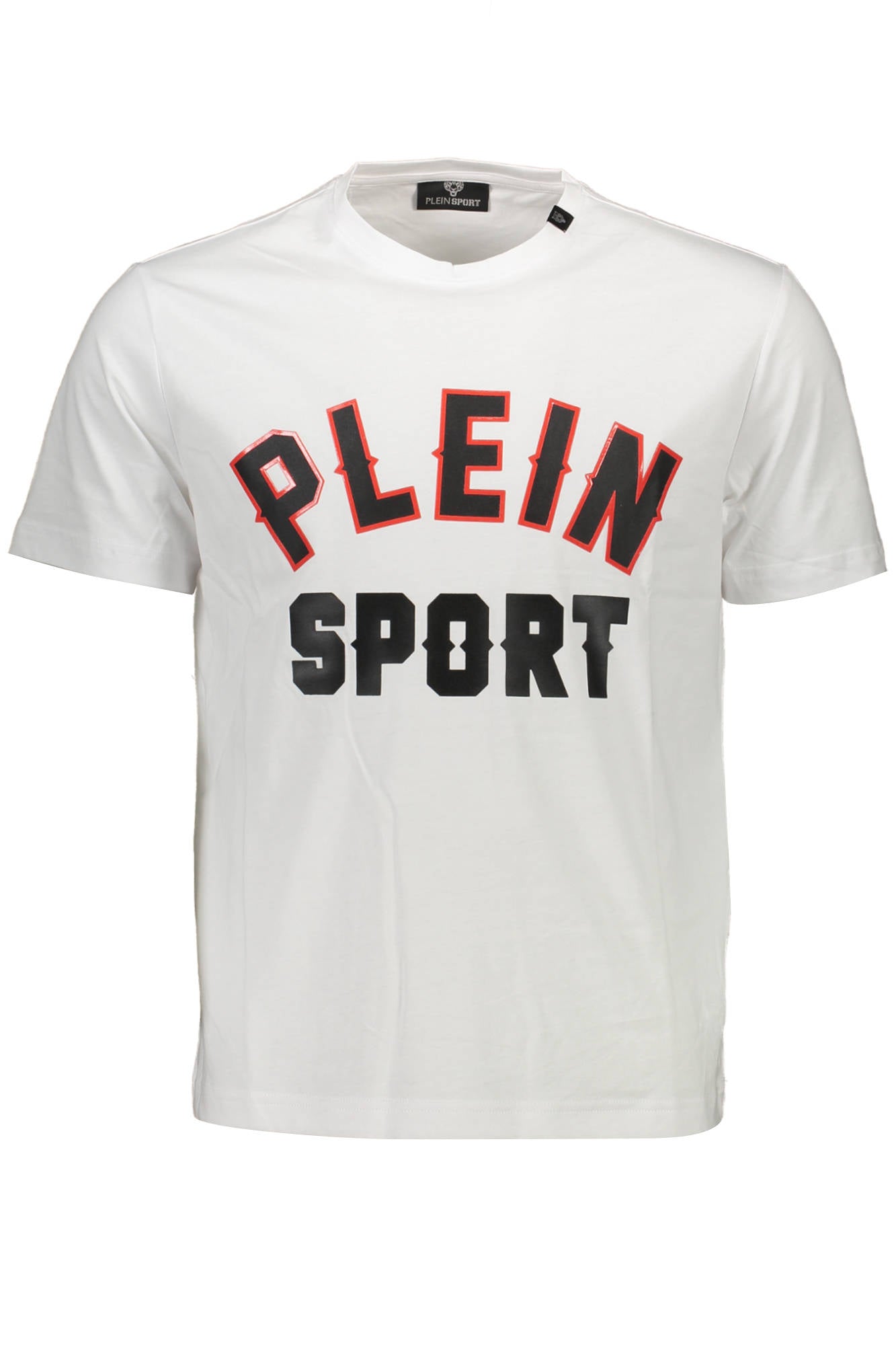 PLEIN SPORT БЯЛА МЪЖКА ТЕНИСКА С КЪС РЪКАВ