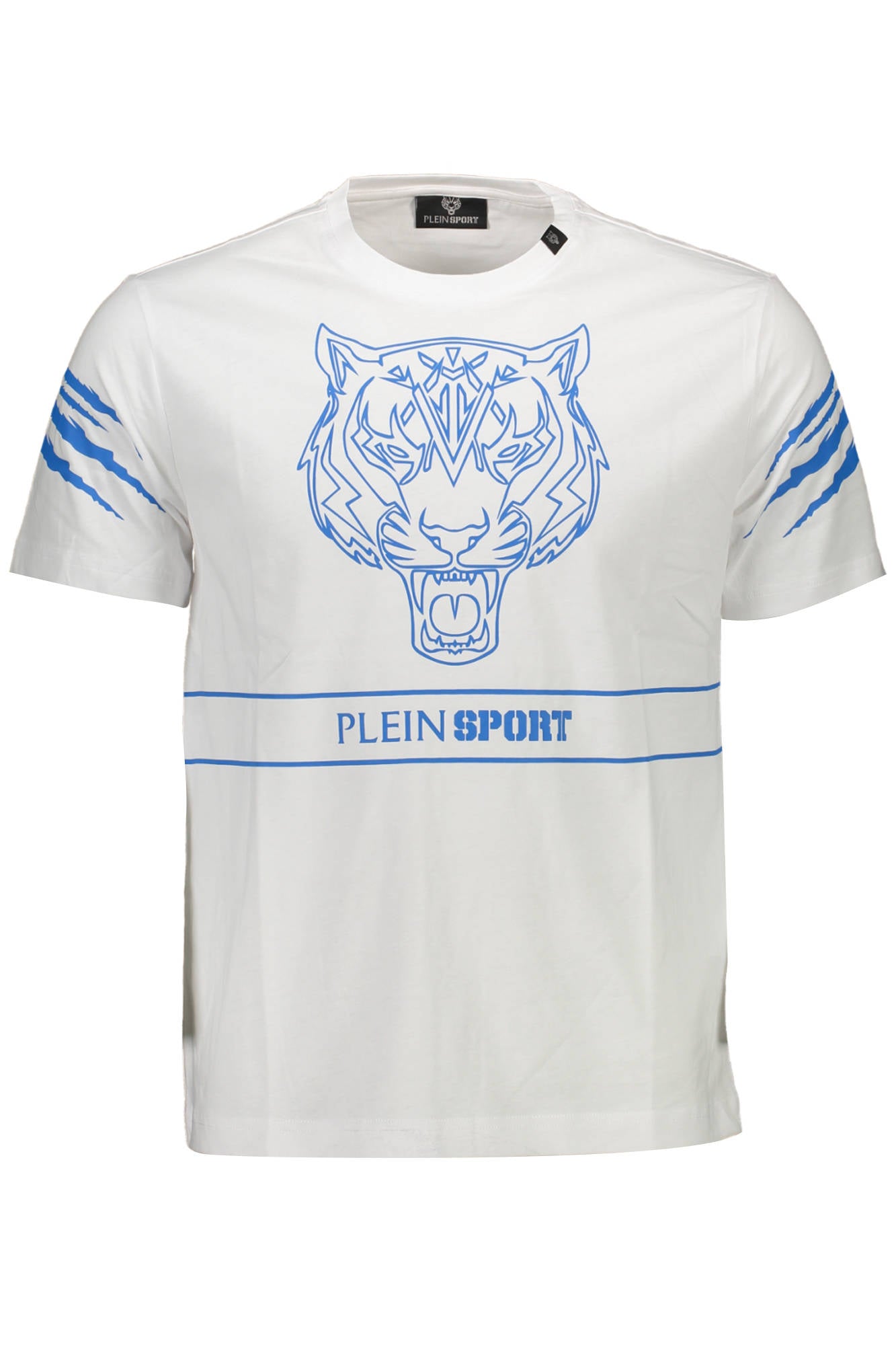 PLEIN SPORT БЯЛА МЪЖКА ТЕНИСКА С КЪС РЪКАВ