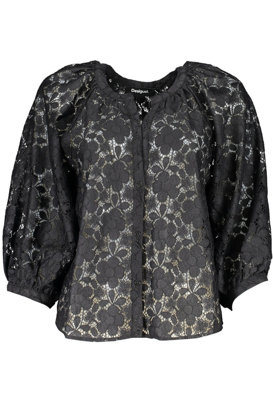 ДАМСКА РИЗА С ДЪЛЪГ РЪКАВ DESIGUAL ЧЕРНА-0