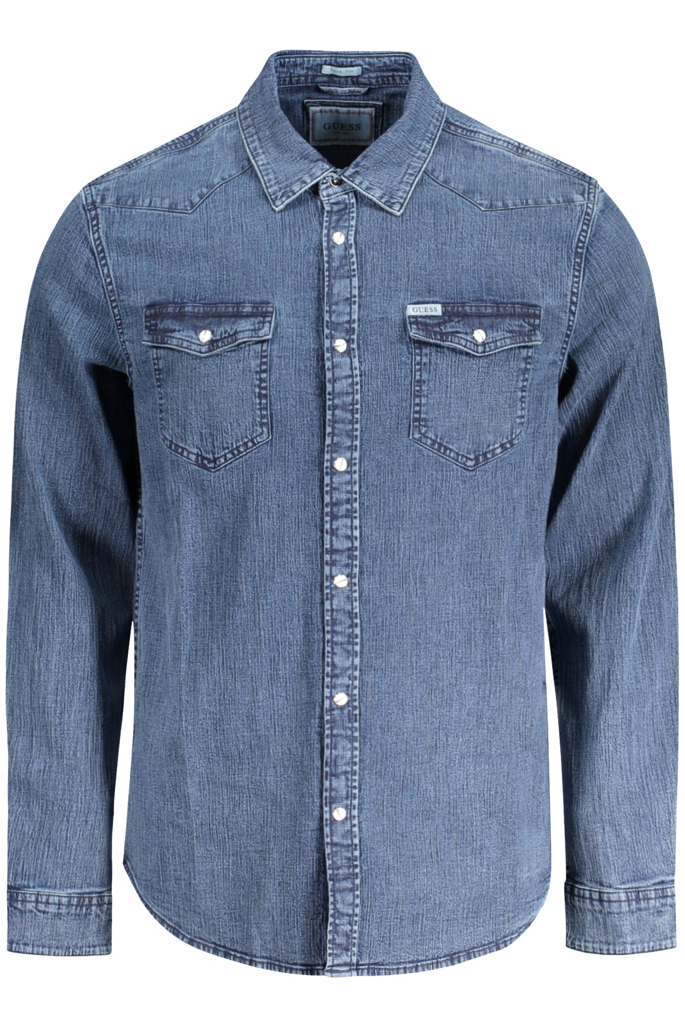 МЪЖКА РИЗА С ДЪЛЪГ РЪКАВ GUESS JEANS СИНЯ-0