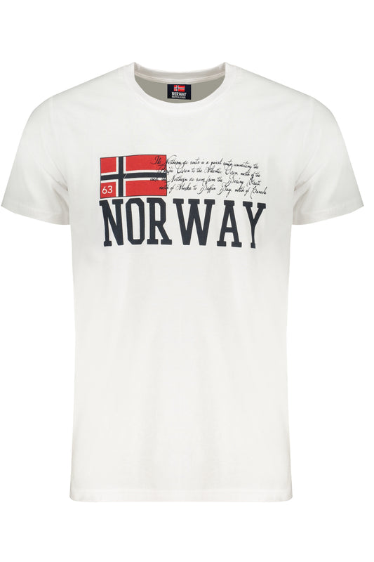 NORWAY 1963 МЪЖКА БЯЛА ТЕНИСКА С КЪС РЪКАВ-0