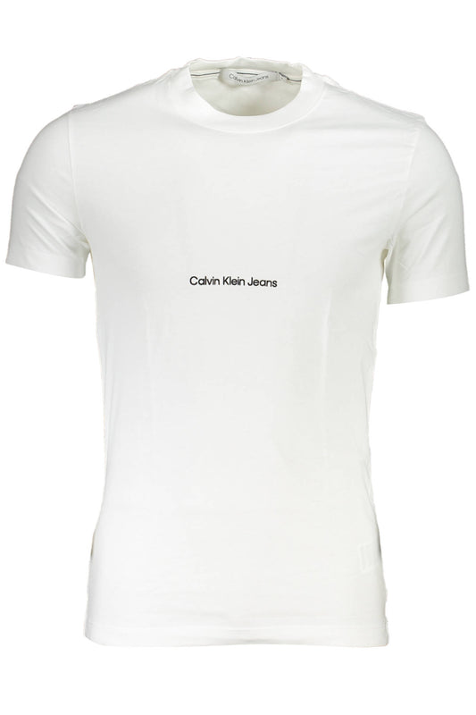 CALVIN KLEIN БЯЛА МЪЖКА ТЕНИСКА С КЪС РЪКАВ