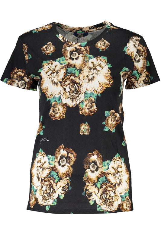 CAVALLI CLASS ДАМСКА ТЕНИСКА С КЪС РЪКАВ ЧЕРНА-0