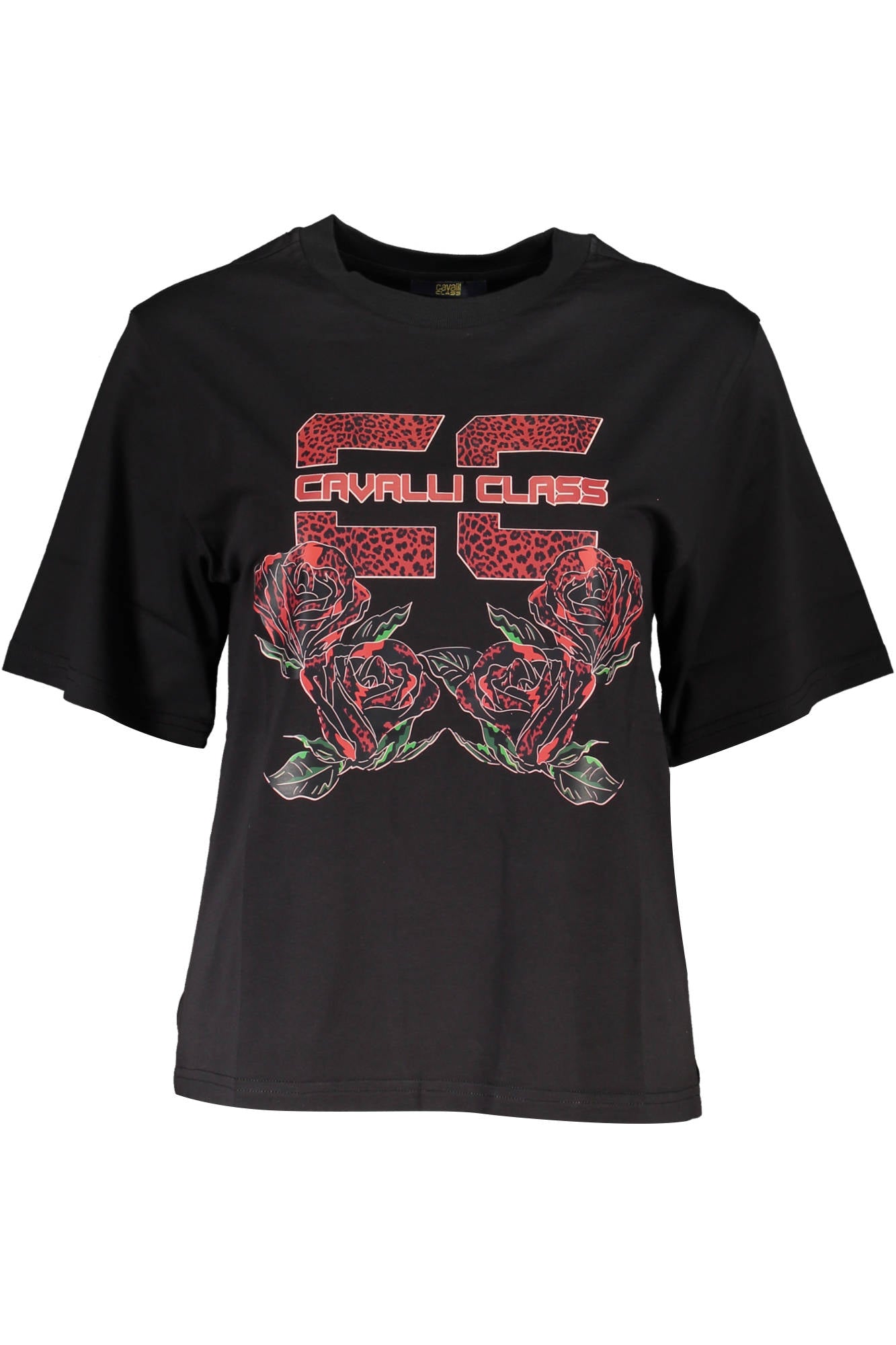 CAVALLI CLASS ТЕНИСКА С КЪС РЪКАВ ЖЕНСКА ЧЕРНА-0