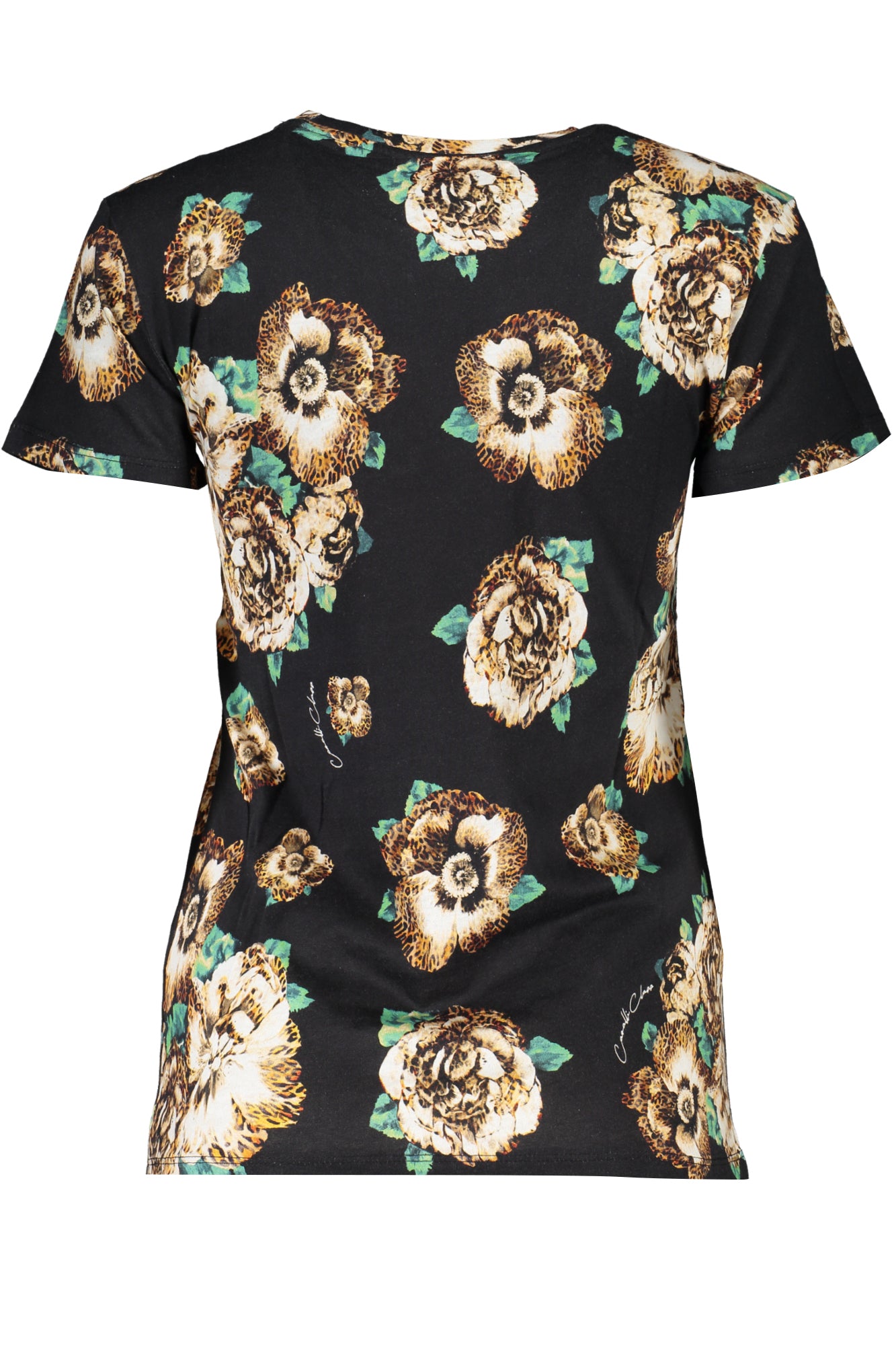 CAVALLI CLASS ДАМСКА ТЕНИСКА С КЪС РЪКАВ ЧЕРНА-1