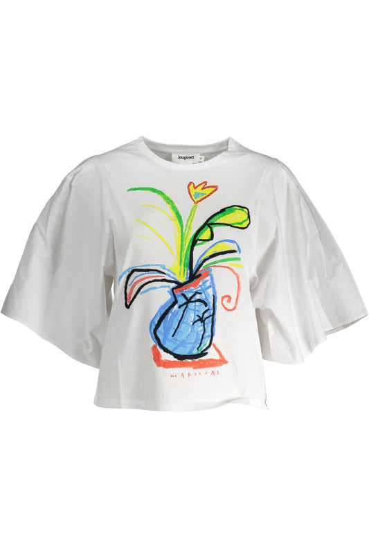 ДАМСКА ТЕНИСКА С КЪС РЪКАВ DESIGUAL БЯЛА
