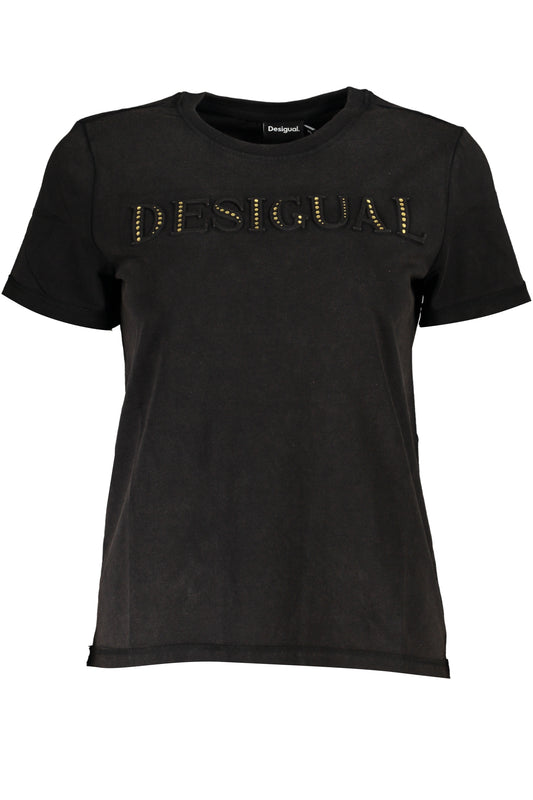 ДАМСКА ТЕНИСКА С КЪС РЪКАВ DESIGUAL ЧЕРНА-0