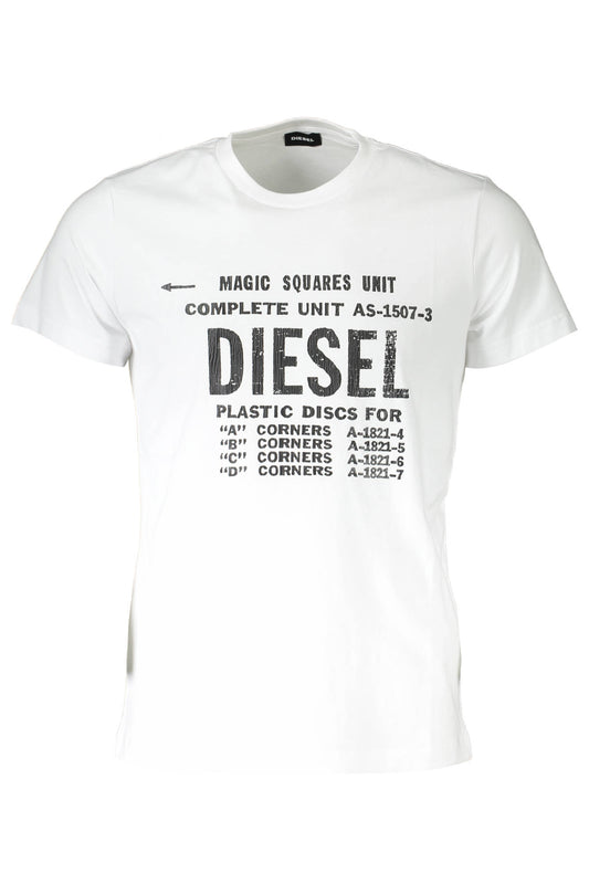 DIESEL БЯЛА МЪЖКА ТЕНИСКА С КЪС РЪКАВ