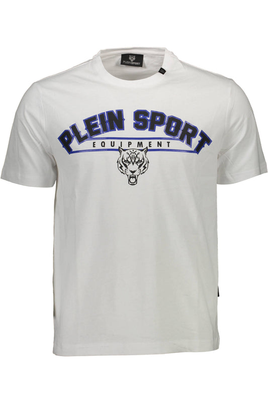PLEIN SPORT БЯЛА МЪЖКА ТЕНИСКА С КЪС РЪКАВ