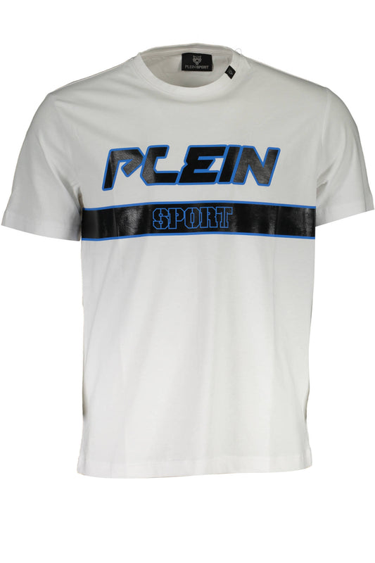 PLEIN SPORT БЯЛА МЪЖКА ТЕНИСКА С КЪС РЪКАВ