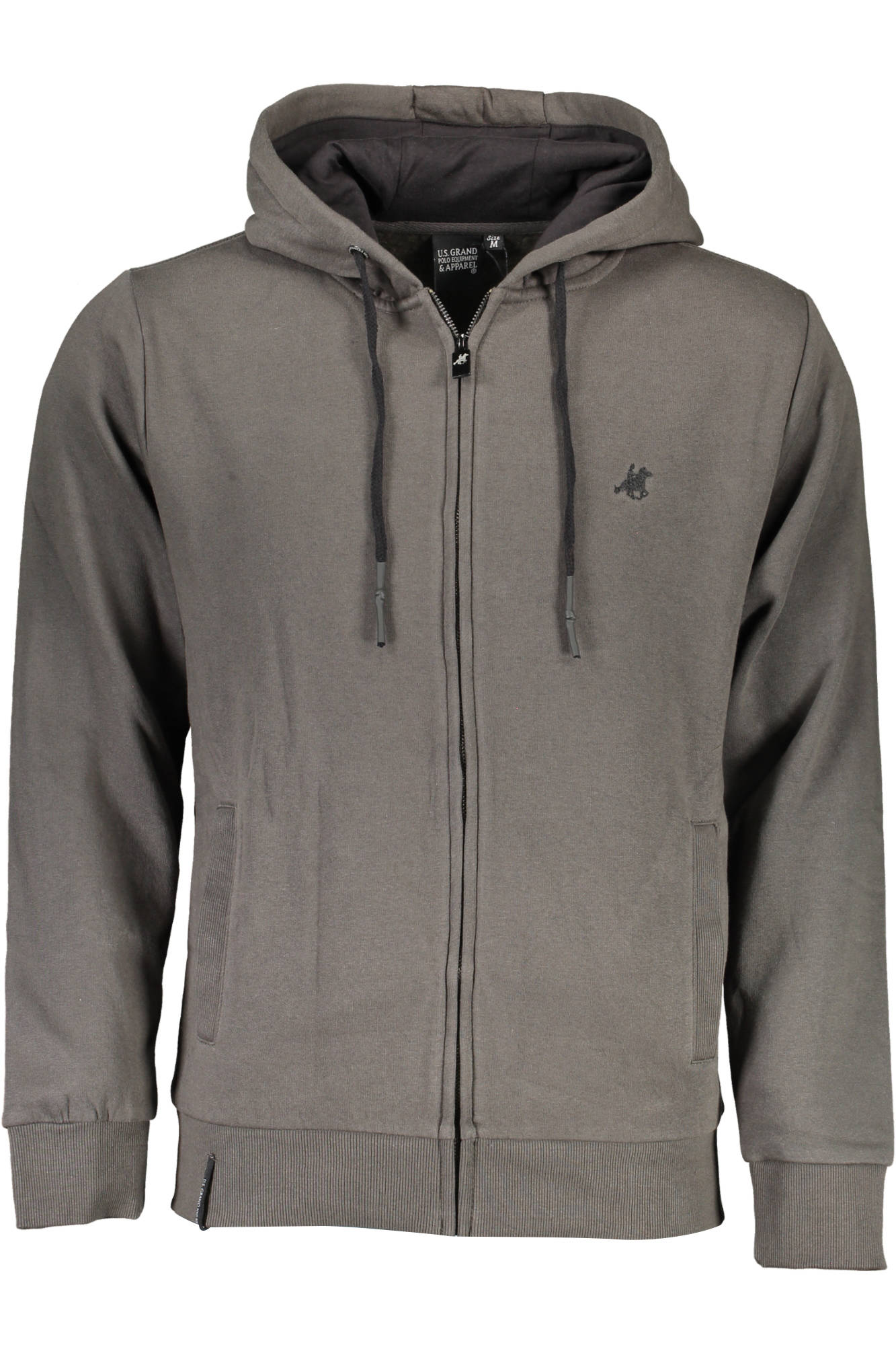 US GRAND POLO СУИТШЪР С ЦИП МЪЖКИ СИВ-0