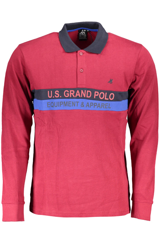 US GRAND POLO МЪЖКА ПОЛО БЛУЗА С ДЪЛЪГ РЪКАВ ЧЕРВЕНА-0
