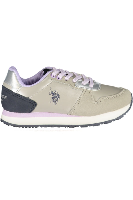 US POLO ASSN. СРЕБРИСТИ СПОРТНИ ДЕТСКИ ОБУВКИ-0