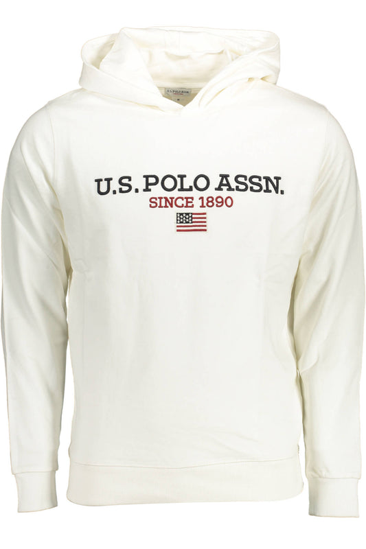 US POLO СУИТШЪРТ БЕЗ ЦИП БЯЛ МЪЖКИ